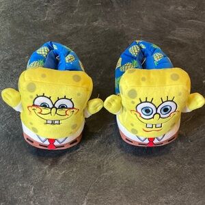 Boys SpongeBob SquarePants yellow blue slippers size 13/1